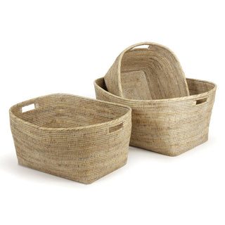 BURMA RATTAN FAMILY BASKETS, SET OF 3