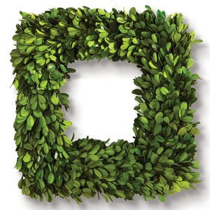 BOXWOOD SQUARE WREATH 16"