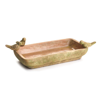 WEATHERED GARDEN RECTANGULAR BIRD TRAY