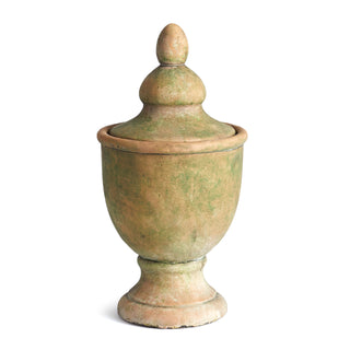 WEATHERED GARDEN LIDDED URN SMALL