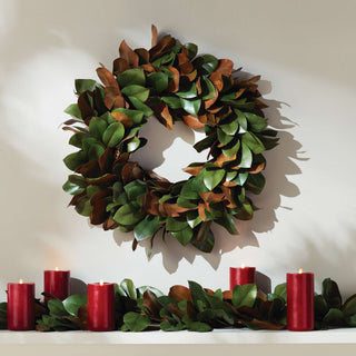 GRAND MAGNOLIA LEAF WREATH 24"