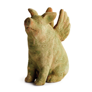 WEATHERED GARDEN FLYING PIG