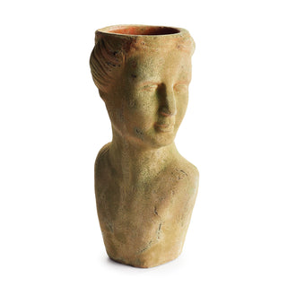 WEATHERED GARDEN FEMALE BUST PLANTER