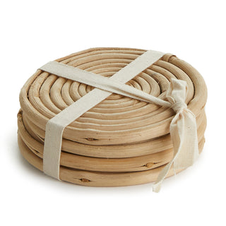 CANE RATTAN COASTERS, SET OF 4