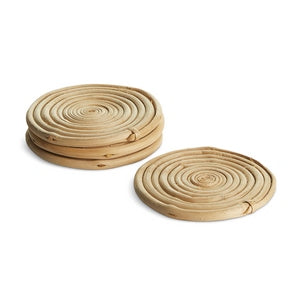 CANE RATTAN COASTERS, SET OF 4