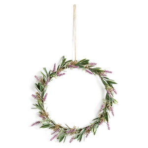 LAVENDER ORNAMENT WREATH 14"