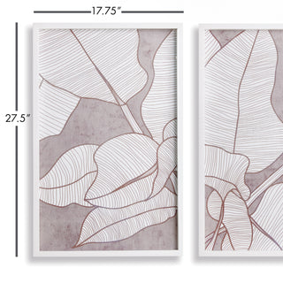 PALM LEAF PRINTS, SET OF 2