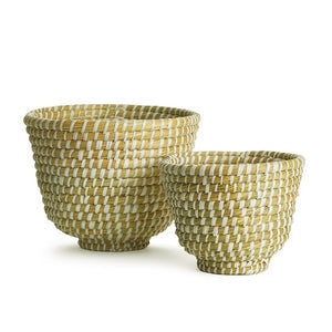 RIVERGRASS DECORATIVE FOOTED BOWLS, SET OF 2