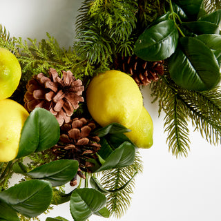 LEMON & MIXED BOTANICALS WREATH 26"