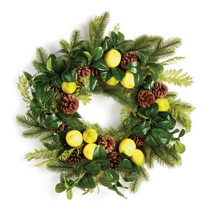 LEMON & MIXED BOTANICALS WREATH 26"