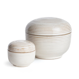 TODA DECORATIVE LIDDED JARS, SET OF 2