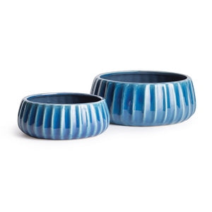 BRITTANI DECORATIVE LOW BOWLS, SET OF 2