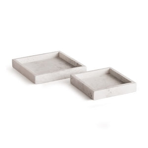 AMANI SQUARE MARBLE TRAYS SMALL, SET OF 2