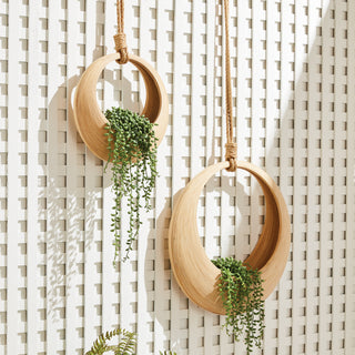 JAYLA BAMBOO HANGING BASKETS, SET OF 2