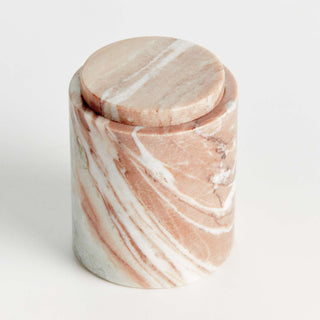 JAQUELINE MARBLE ROUND LIDDED BOX TALL