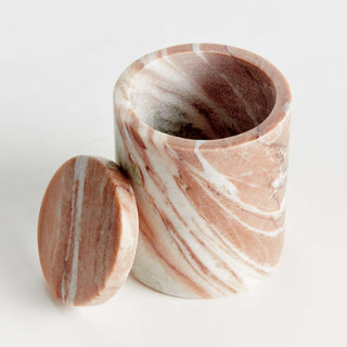 JAQUELINE MARBLE ROUND LIDDED BOX TALL