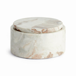 JAQUELINE MARBLE ROUND LIDDED BOX WIDE