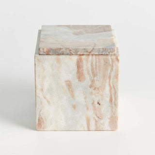 JAQUELINE MARBLE SQUARE LIDDED BOX TALL