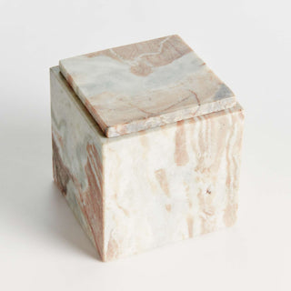JAQUELINE MARBLE SQUARE LIDDED BOX TALL