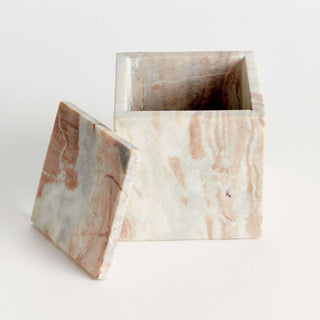 JAQUELINE MARBLE SQUARE LIDDED BOX TALL