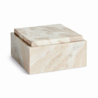 JAQUELINE MARBLE SQUARE LIDDED BOX WIDE