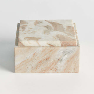 JAQUELINE MARBLE SQUARE LIDDED BOX WIDE
