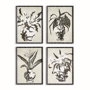 CHINOISERIE NOIR PRINTS, SET OF 4