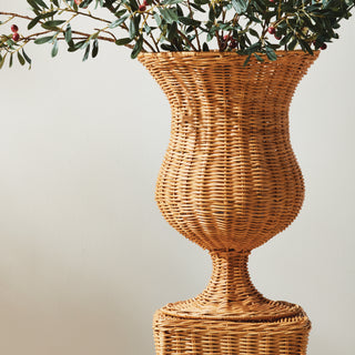 CHESAPEAKE RATTAN FOOTED URN TALL