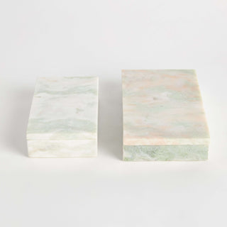 JOHANNA MARBLE LIDDED BOXES, SET OF 2