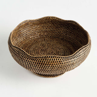 BURMA RATTAN FOOTED BOWL