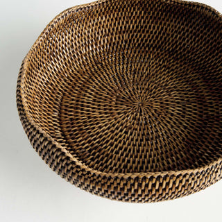 BURMA RATTAN FOOTED BOWL