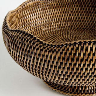 BURMA RATTAN FOOTED BOWL