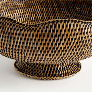 BURMA RATTAN FOOTED BOWL