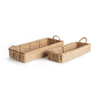SEAGRASS LONG RECTANGULAR TRAYS, SET OF 2