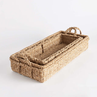 SEAGRASS LONG RECTANGULAR TRAYS, SET OF 2