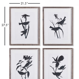 BIRD SILHOUETTE PRINTS, SET OF 4