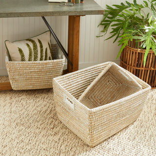 RIVERGRASS RECTANGULAR BASKETS, SET OF 3