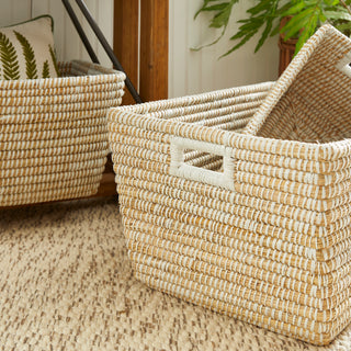 RIVERGRASS RECTANGULAR BASKETS, SET OF 3