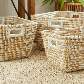 RIVERGRASS RECTANGULAR BASKETS, SET OF 3