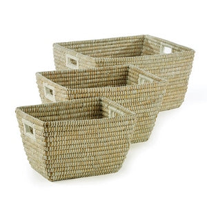 RIVERGRASS RECTANGULAR BASKETS, SET OF 3