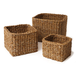 SEAGRASS MINI SQUARE BASKETS, SET OF 3