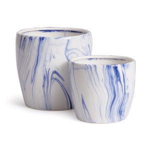 BARCLAY BUTERA MARBLEIZED POTS, SET OF 2