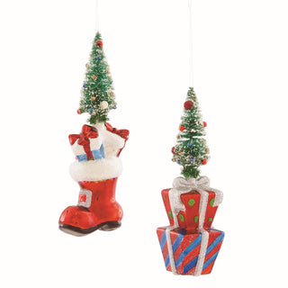 VINTAGE CHRISTMAS GLASS ORNAMENTS, SET OF 2